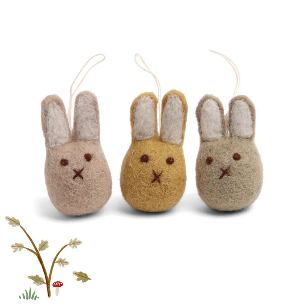 Cottontails Baby Felt Bunnies | Handmade Felt*En Gry & Sif - handmade trio of bunnies