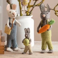Cottontails Baby Soft Toy Bunnies | Handmade Felt*En Gry & Sif little grey hare - romper & carrot