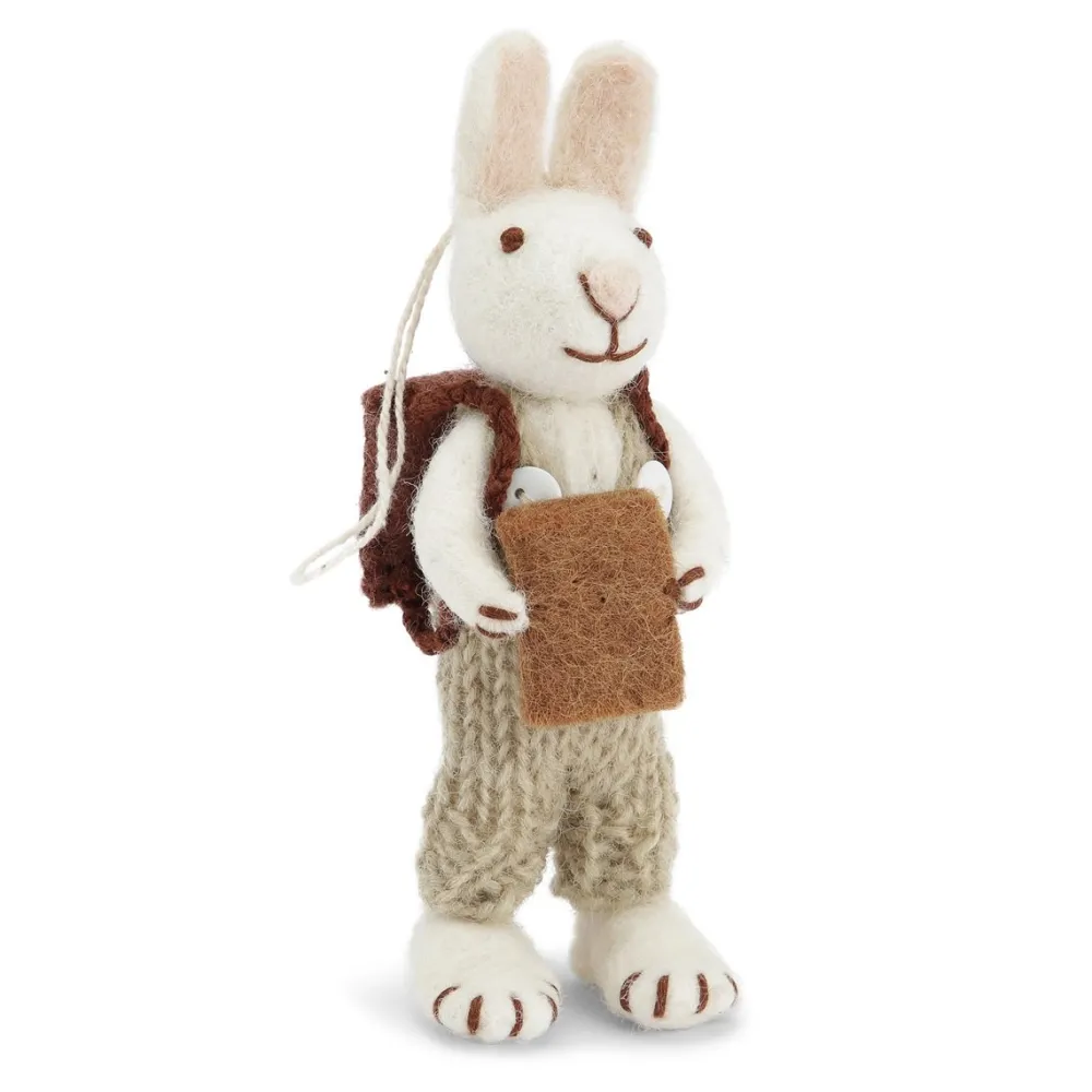 Cottontails Baby Felt Bunnies | Soft Toy Bunnies*En Gry & Sif little white hare - school boy
