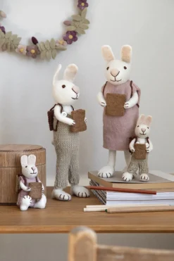 Cottontails Baby Felt Bunnies | Soft Toy Bunnies*En Gry & Sif little white hare - school boy