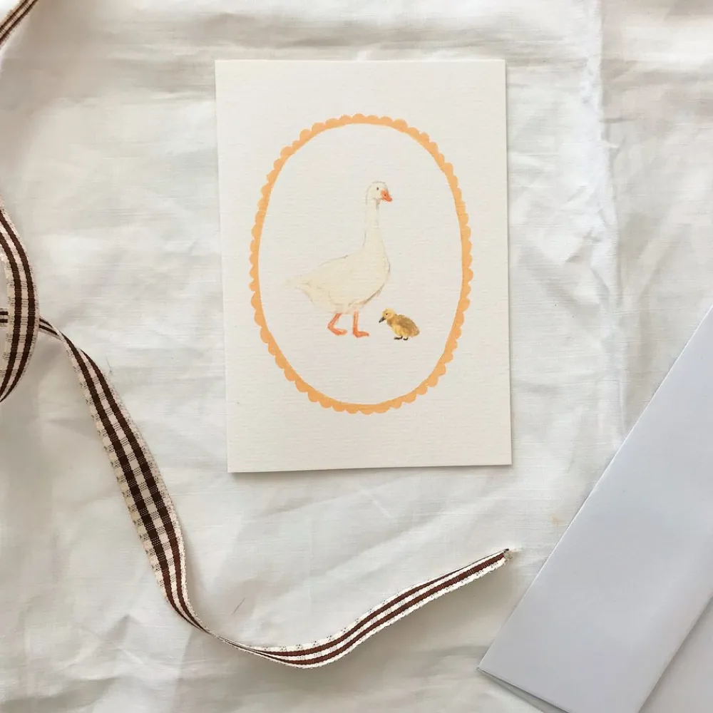 Cottontails Baby Cards*Goose & gosling card