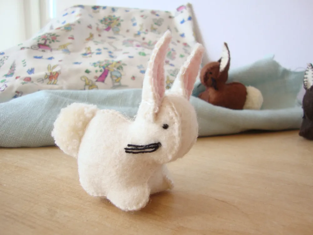 Cottontails Baby Felt Bunnies | Soft Toy Bunnies*Handmade little felt rabbit - white