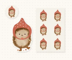 Cottontails Baby Stickers & Stationery | Craft & Stickers*Handmade Paper Stickers - Pixie Hedgehog