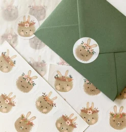 Cottontails Baby Stickers & Stationery | Craft & Stickers*Handmade Paper Stickers - Bunny Heads