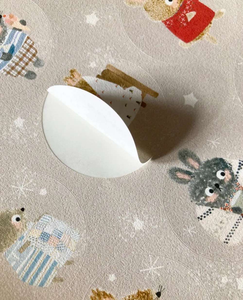 Cottontails Baby Stickers & Stationery | Bunny Cards & Stationery*Handmade Paper Stickers - Cosy Bunnies