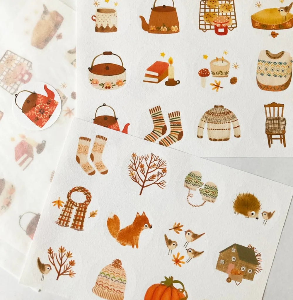 Cottontails Baby Stickers & Stationery | Craft & Stickers*Handmade Paper Stickers - Autumn