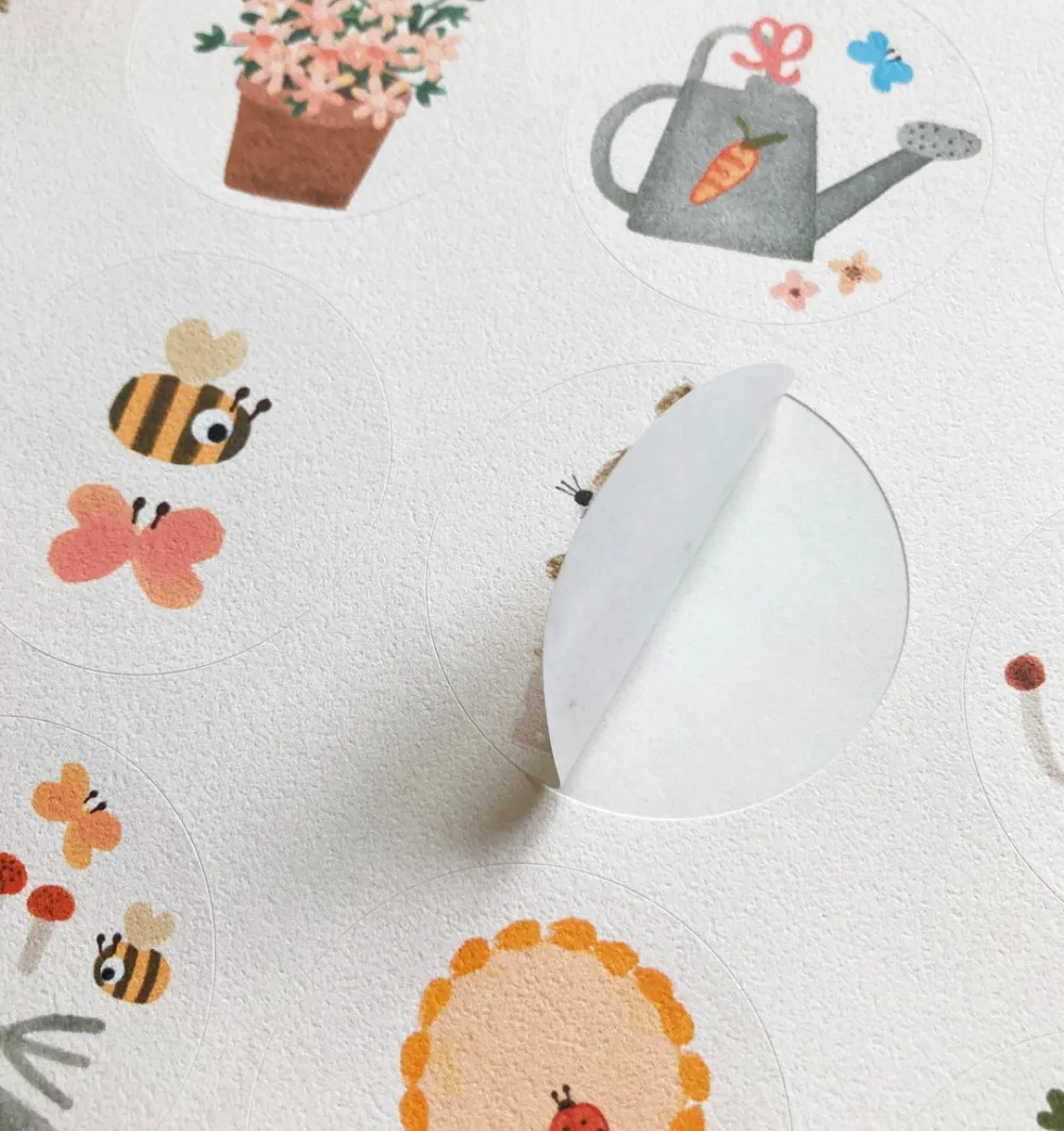 Cottontails Baby Stickers & Stationery | Bunny Cards & Stationery*Handmade Paper Stickers - Gardening Bunnies