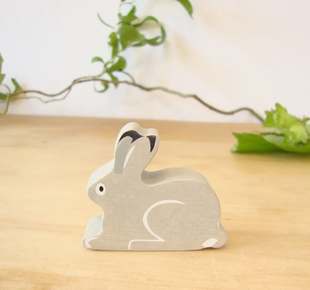 Cottontails Baby Wooden Bunnies | Wooden Toys*Little wooden woodland animal - snow hare