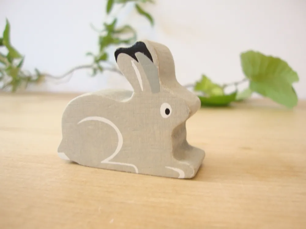 Cottontails Baby Wooden Bunnies | Wooden Toys*Little wooden woodland animal - snow hare