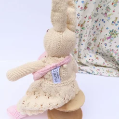 Cottontails Baby Soft Toy Bunnies*Mother Rabbit and Baby - hand knitted organic cotton