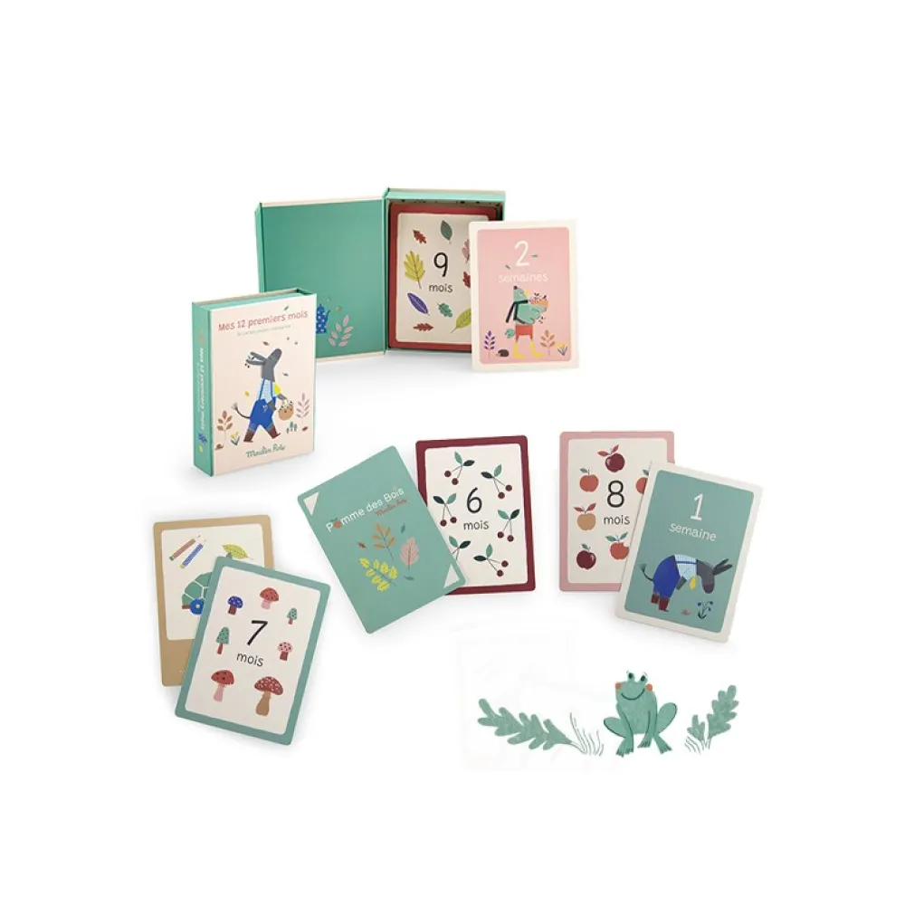 Cottontails Baby Musical & Activity | Musical & Activity*Moulin Roty Pomme des Bois 'My First 12 Months' card set