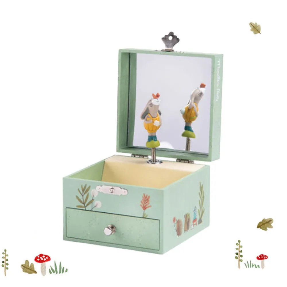 Cottontails Baby Wooden Bunnies | Wooden Toys*Moulin Roty Three Rabbits Musical Jewellery Box