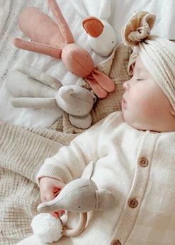 Cottontails Baby Comforters & Rattles*Mr Pickles Cotton Linen Elephant Rattle