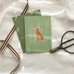 Cottontails Baby Cards | Bunny Cards & Stationery*Petite bunny card - green