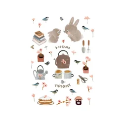 Cottontails Baby Cards | Bunny Cards & Stationery*Postcard & Envelope - Bunny Teatime