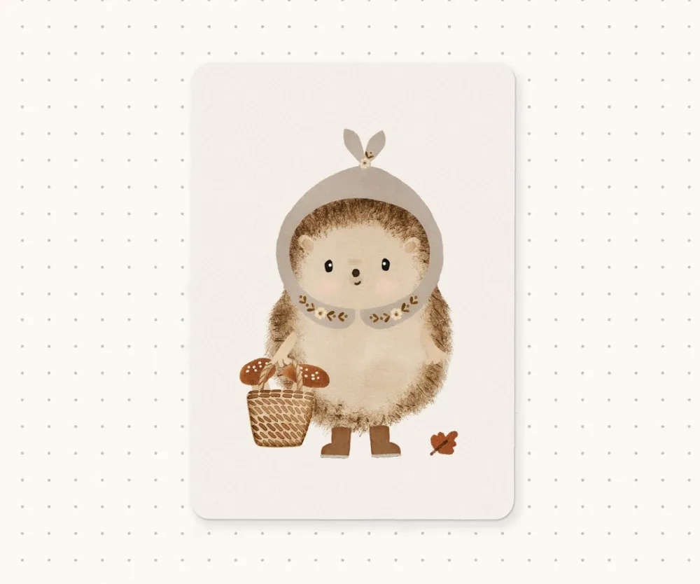 Cottontails Baby Cards*Postcard & Envelope - Foraging Hedgehog
