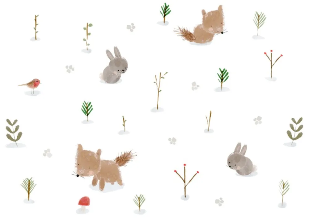 Cottontails Baby Cards | Bunny Cards & Stationery*Postcard & Envelope - Fox & Bunny Woodland