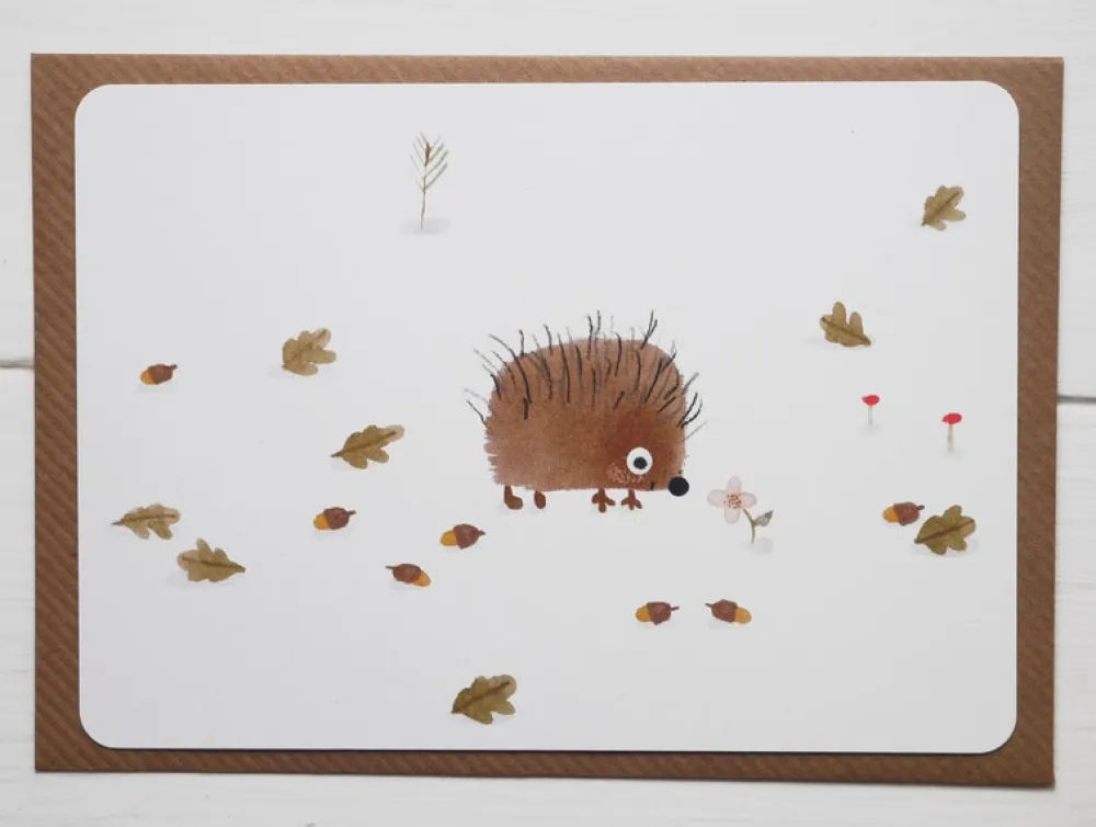 Cottontails Baby Cards*Postcard & Envelope - Little Hedgehog