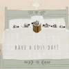 Cottontails Baby Cards*Postcard & Envelope - Mouse Family in Bed / Cosy Day