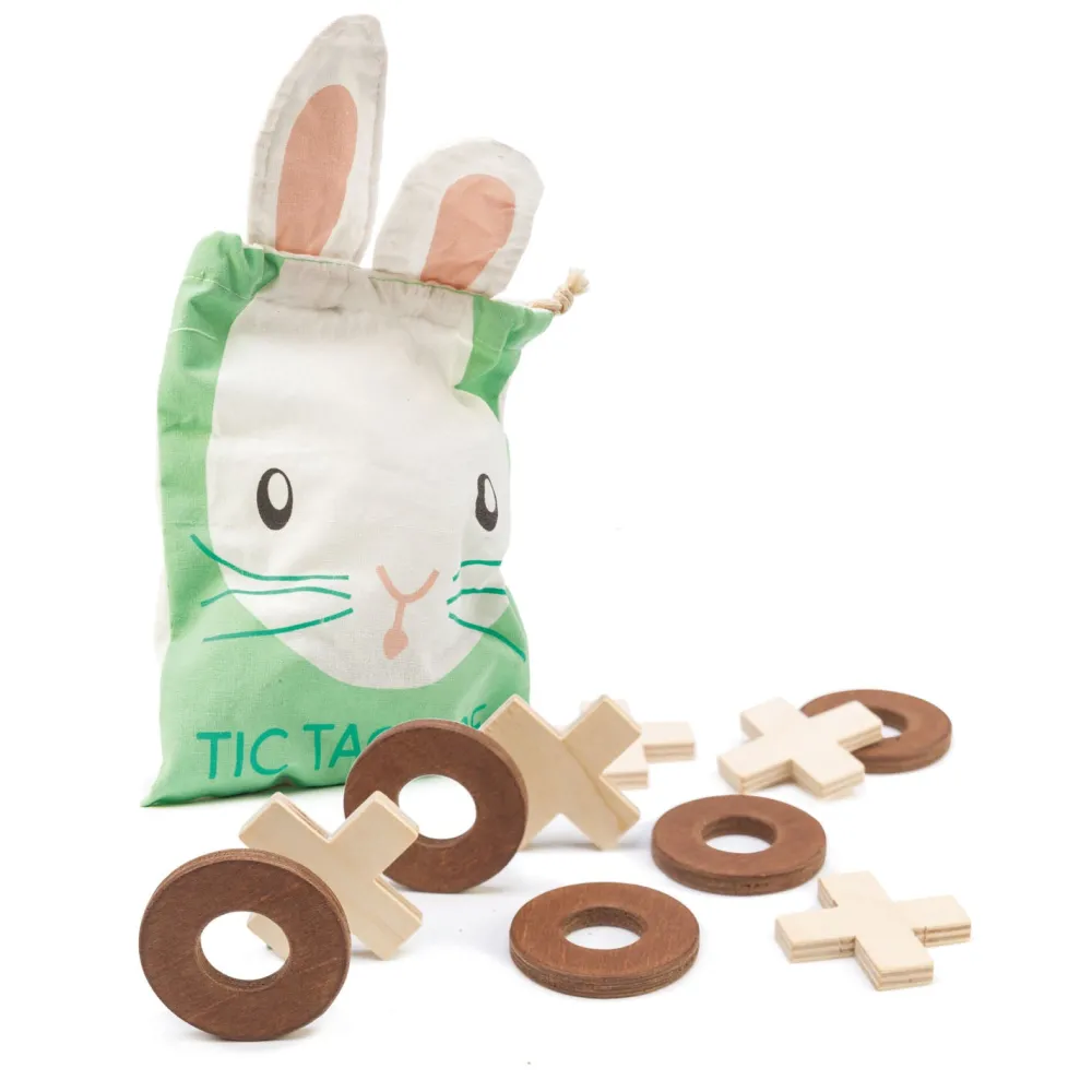 Cottontails Baby Wooden Bunnies | Wooden Toys*Tender Leaf Wooden Toy - Bunny Tic Tac Toe